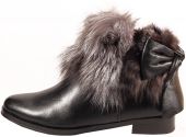 зимние женские ботинки, ботинки с мехом зима , зима  женская обувь, ботинки с бантом кожаным, ботинки черные, блисарди ботинки, на каблуке низком ботинки, ботинки blisardi