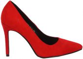S.P.LION Женские остроносые туфли красные из искусственной замши на шпильке 10 см.